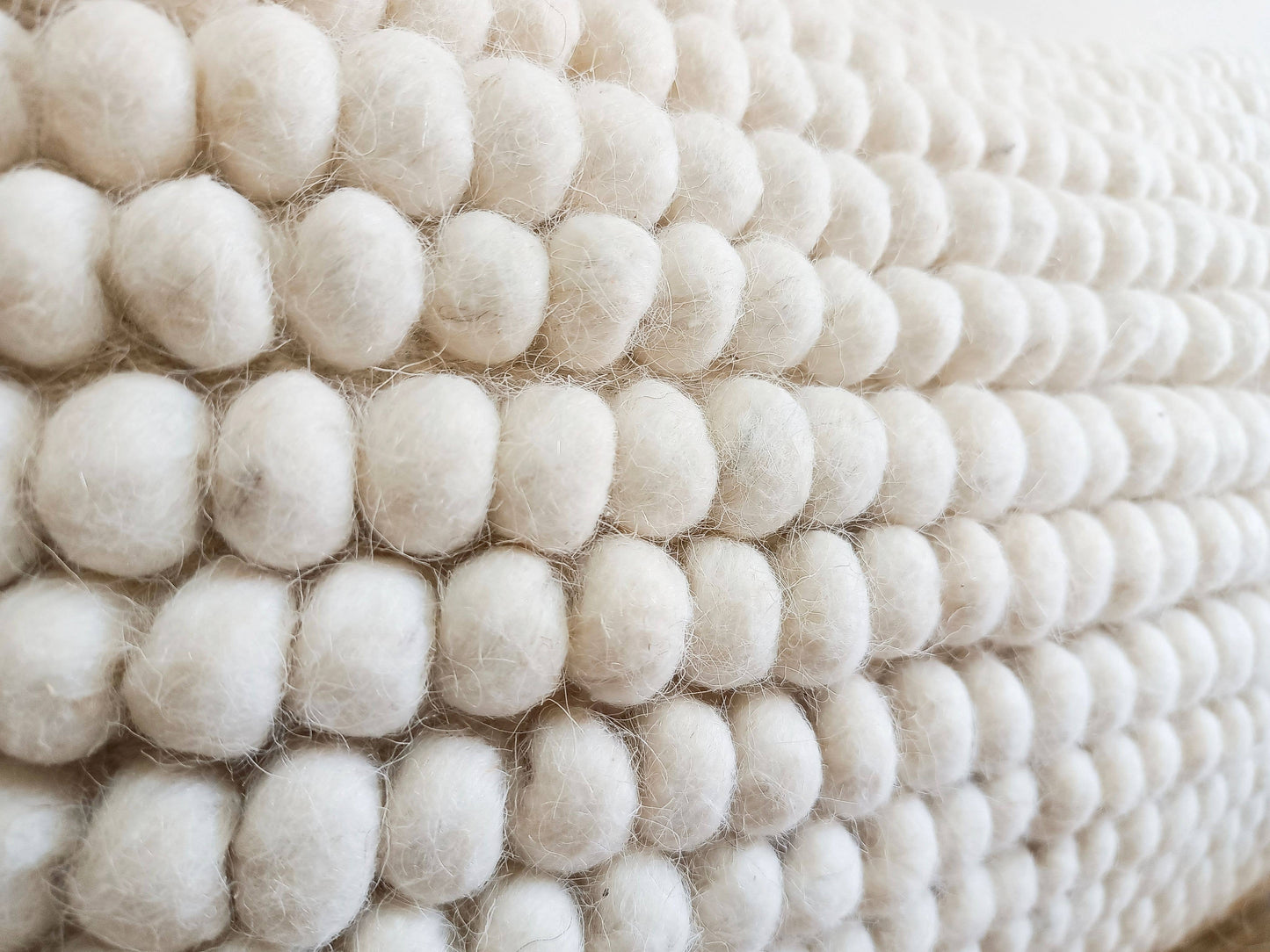 Handmade Ivory Nubby Throw Lumbar Pillow Cover with Insert