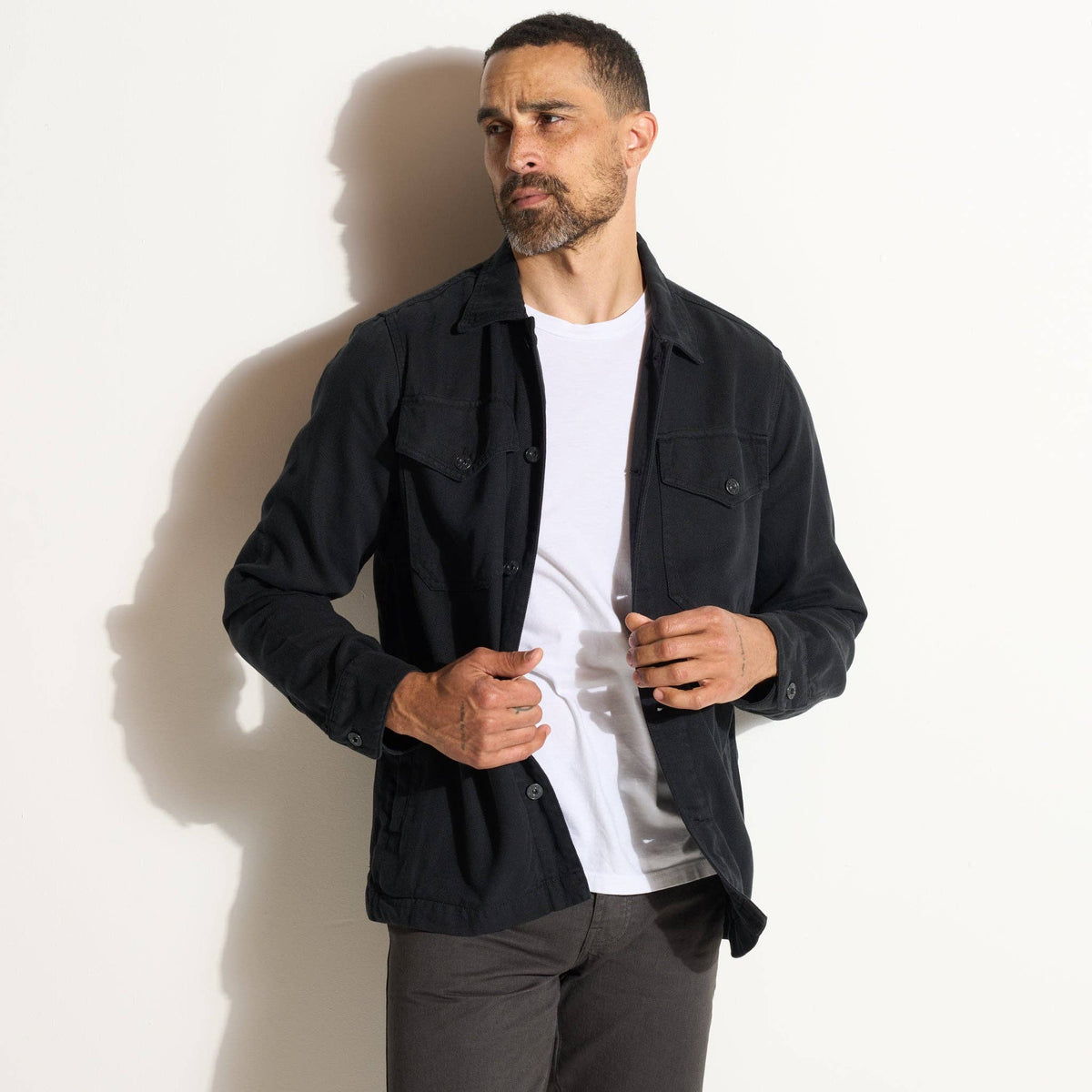 San Angelo Draped Denim Twill Jacket
