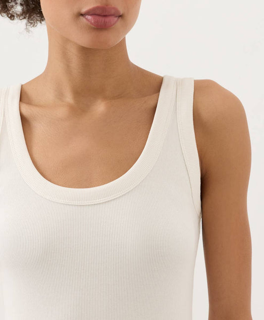 Pact - Women's Perfect Rib Scoop Neck Tank: Cream / Medium