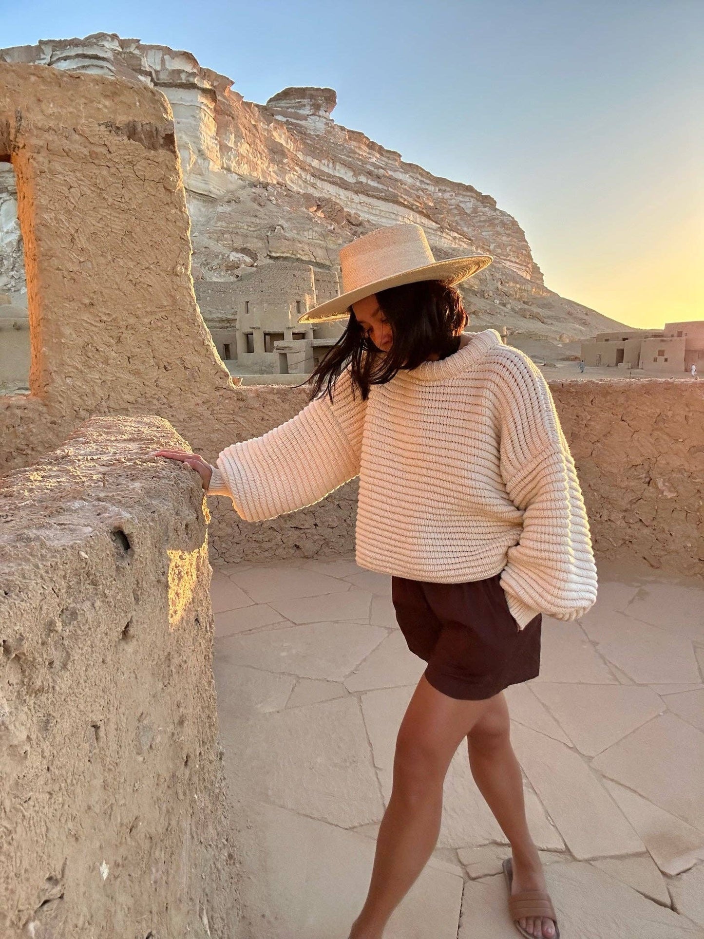 Na Nin - Romy Cotton Balloon Sleeve Sweater: Ivory / O/S