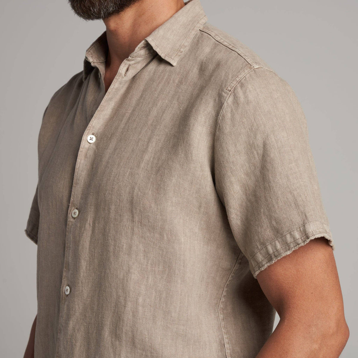 Rowan - Lyons Short Sleeve Linen Shirt: Seaport / M / MWTP0014