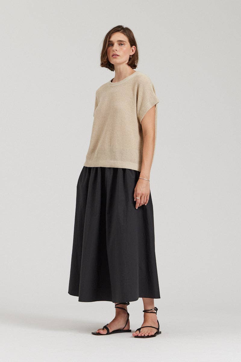 there. elsewhere - Cotton Poplin Skirt: Black / Small