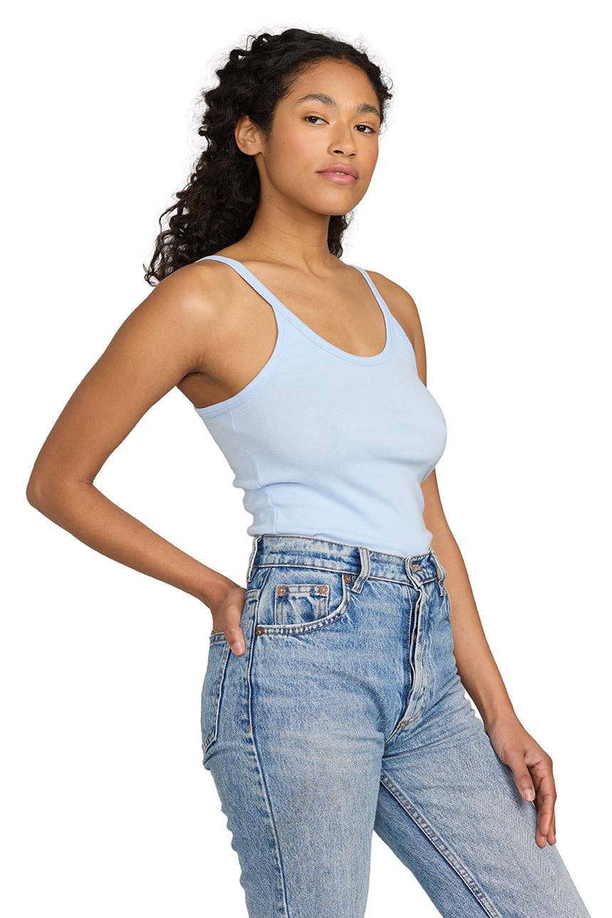 US Blanks - Baby Rib Tank - 100% Organic: Midnight / XL