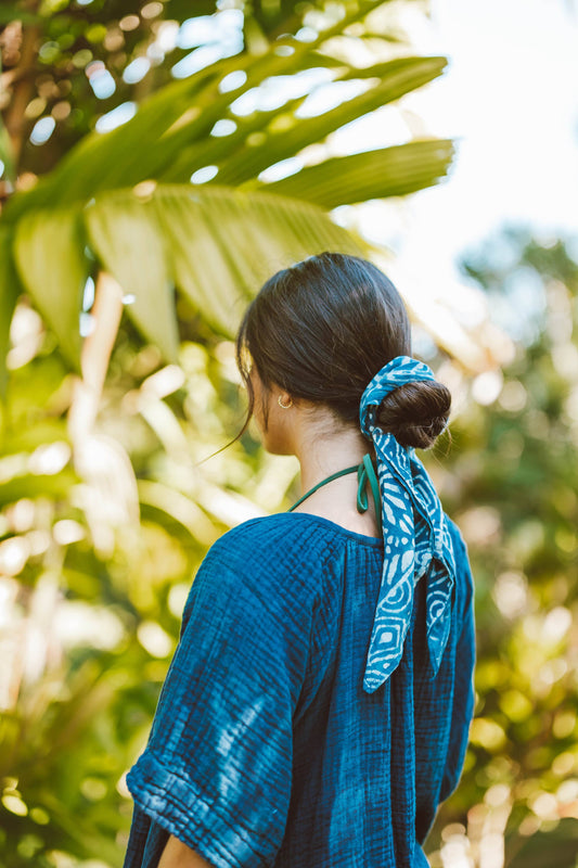 Indigo Gauzy Organic Cotton Bandana