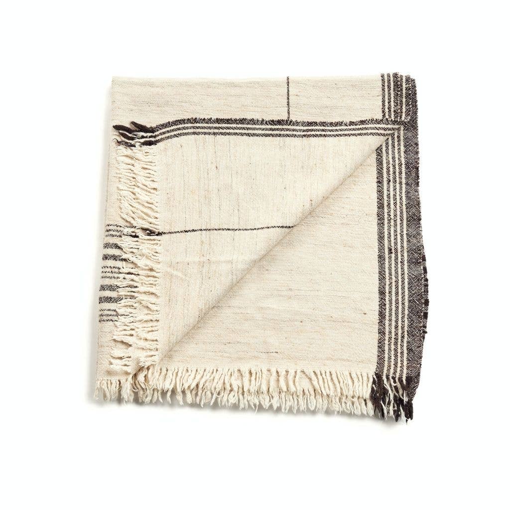 Variously - Seytu Undyed White and Black Handloom Throw