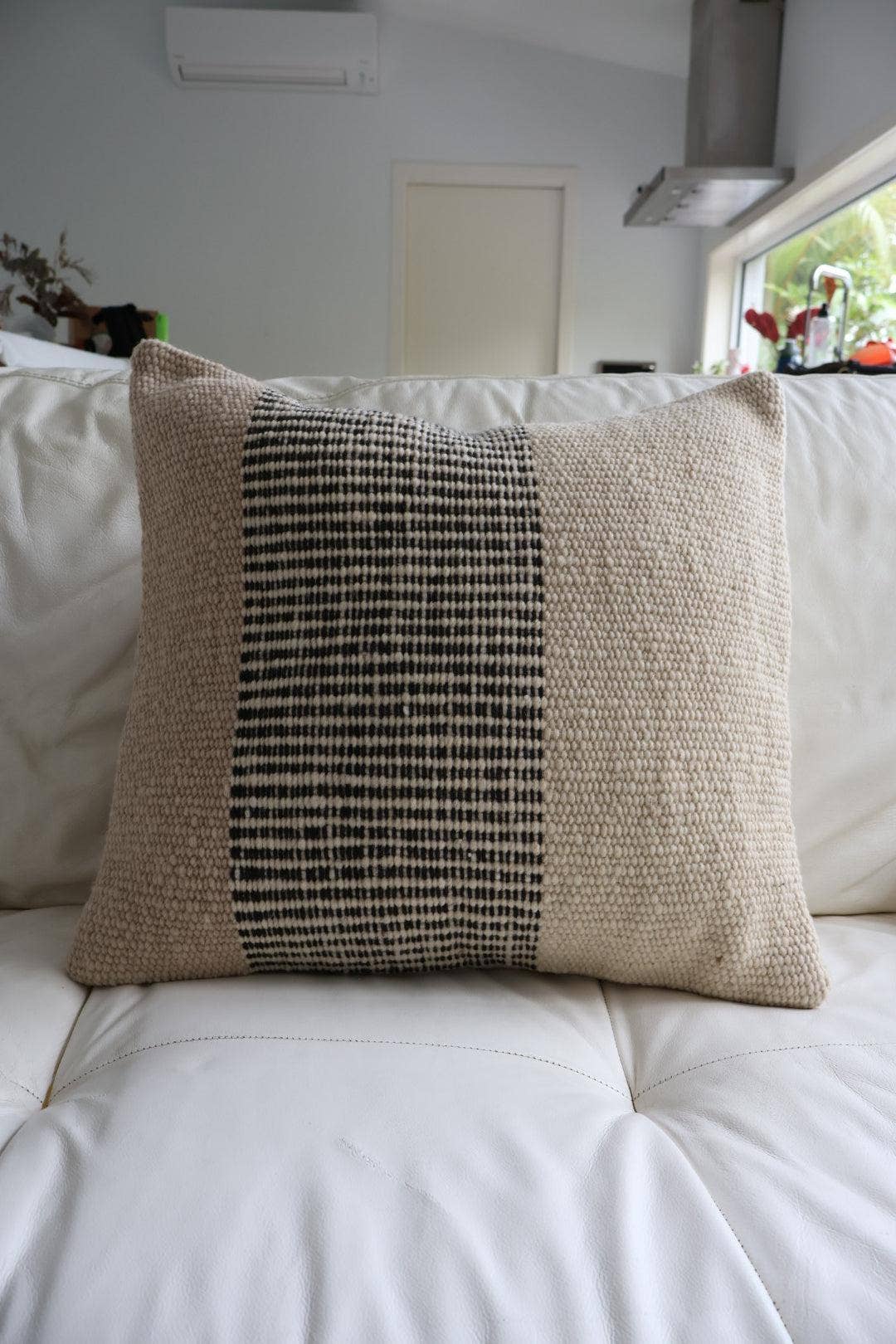 Terra Stripe Wool Throw Pillow 20'' x 20'' from Argentina