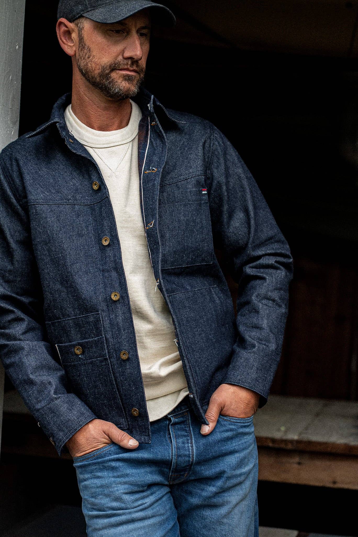 WiesMade - Men | Nico Chore Coat | Selvedge - Indigo: Indigo Raw Selvedge / L