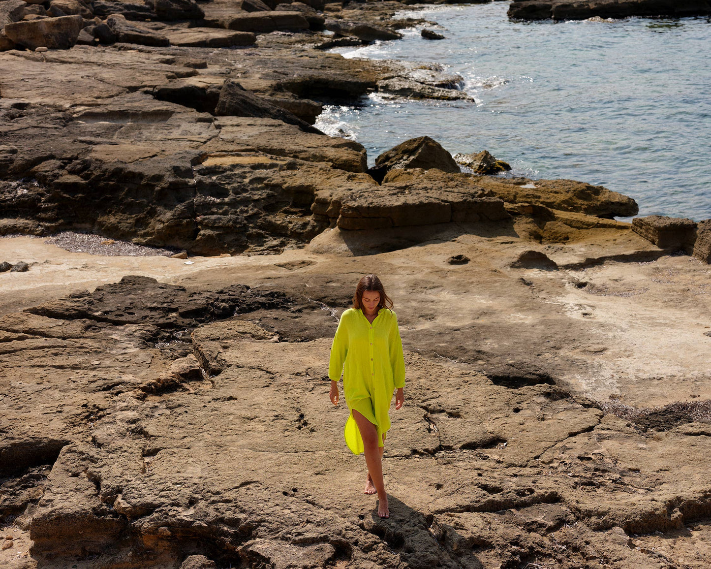 CECILIA SÖRENSEN - 702 COTONER Relaxed shirt dress in organic cotton muslin: Navy blue