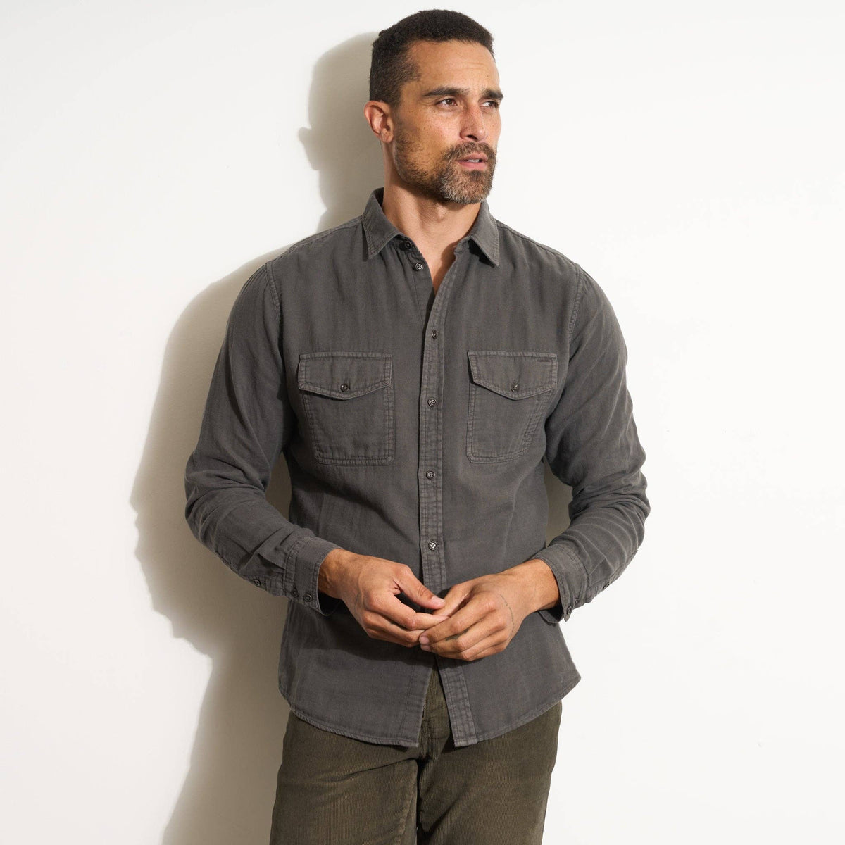 Rowan - Leeds Double Layer Cotton Gauze Shirt: Pacific / XL / MWTP0010