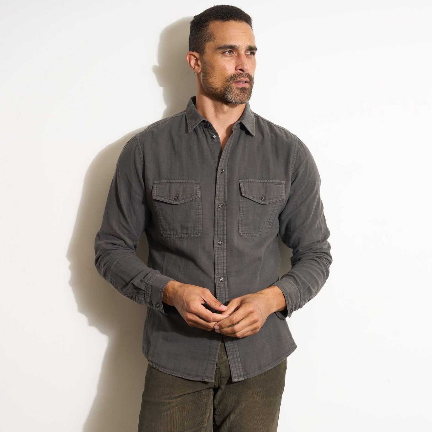 Rowan - Leeds Double Layer Cotton Gauze Shirt: Pacific / M / MWTP0010