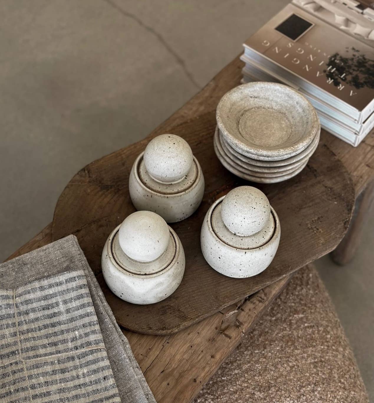 MH STUDIO - Alabaster White Stash Jars: Large