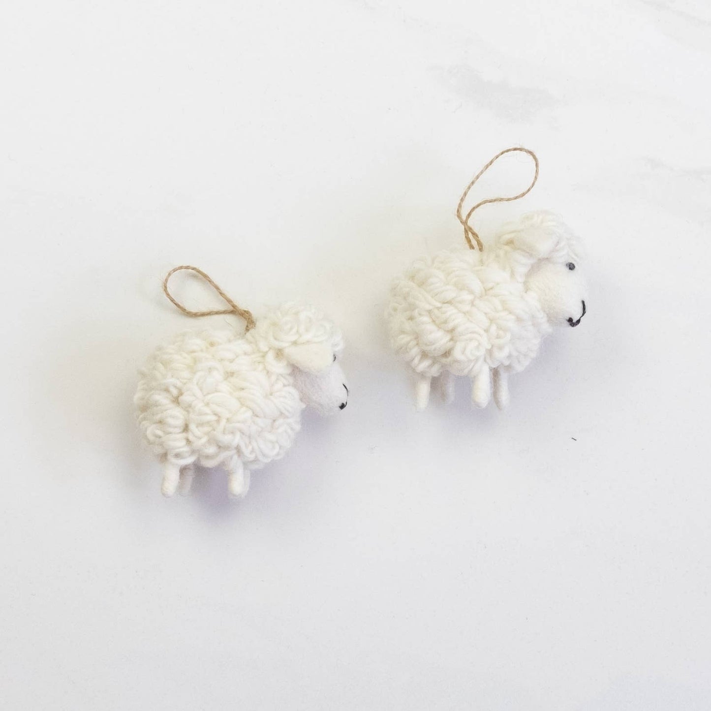 White Wooly Sheep Ornament from Nepal