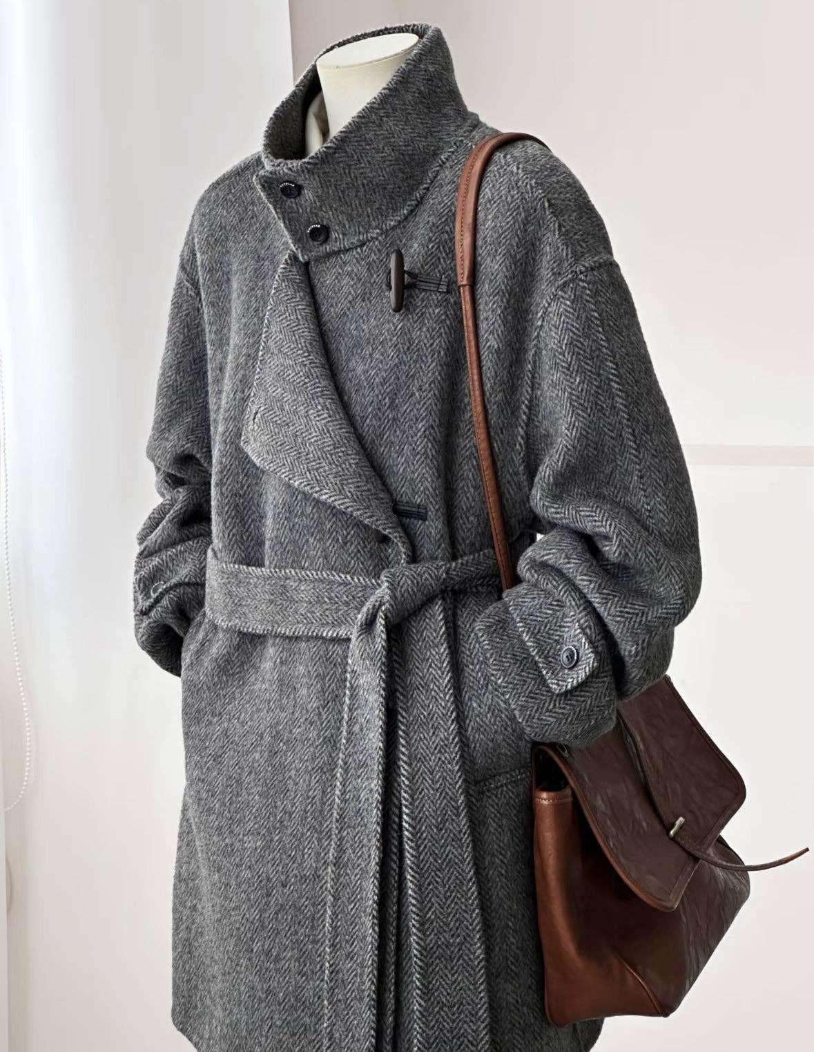 Astra Stand Collar Coat - Gray / One Size