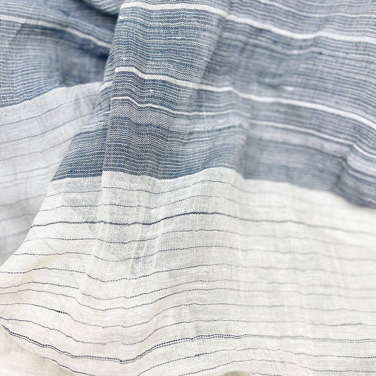 SLATE + SALT - Linen Cotton Blend Wrap Scarf: Denim