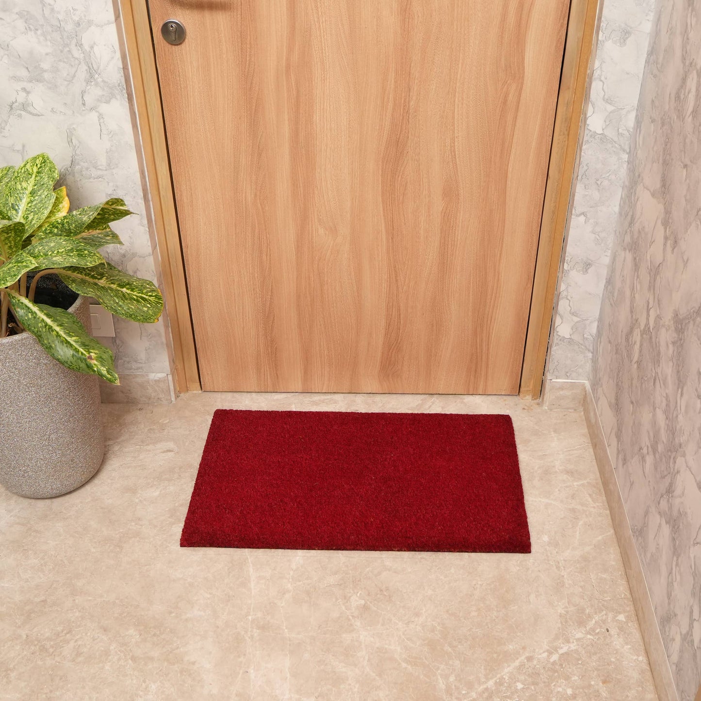 ExpoBazaar - Solid Color-Natural Coir Doormat: Black