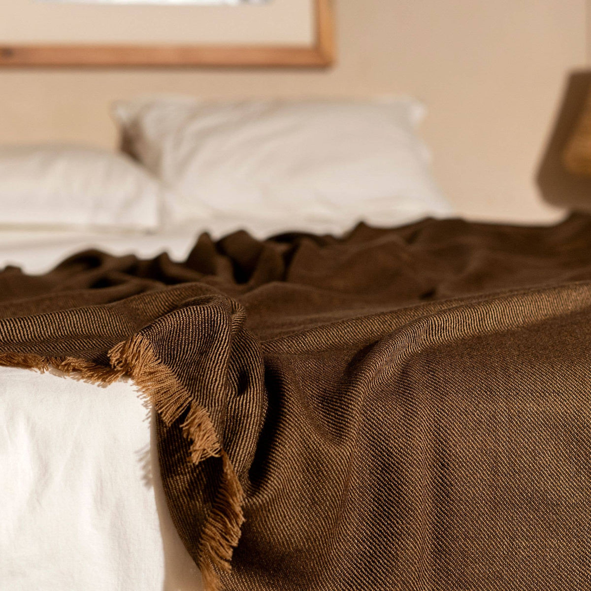 Plush Merino Handwoven Throw in Tobacco Leaf