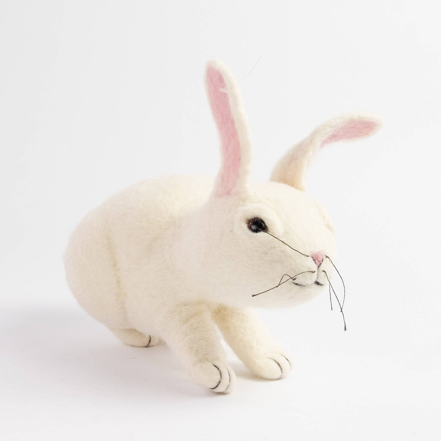 Felted White Bunny Friend