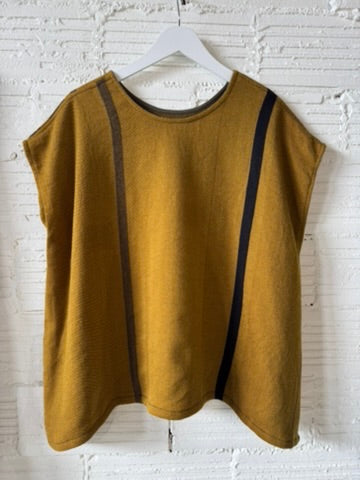 Tamaki Niime Fuwa Cap Sleeve wool-cotton Pop over