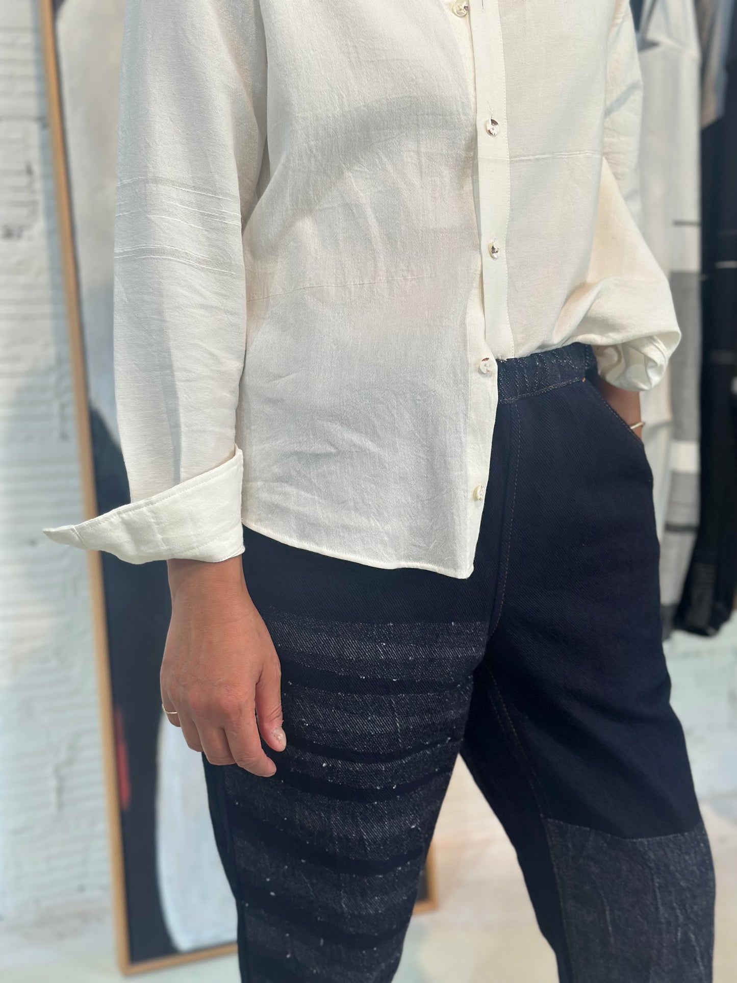 Button Down Shirt -Long Sleeve in Organic Cotton by Tamaki-Niime