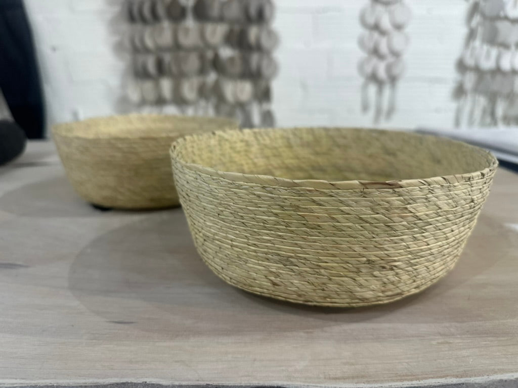 Small Palm Round Basket from Nopal, Mexico