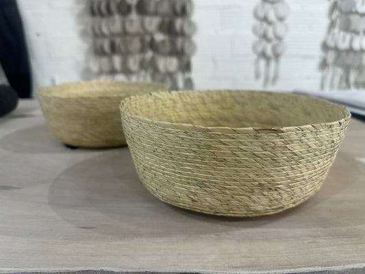 Small Palm Round Basket from Nopal, Mexico