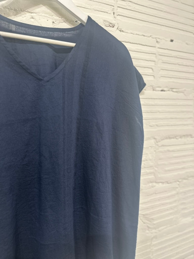 Tamaki-Niime Fuwa-Tee Cap Sleeve Cotton Top