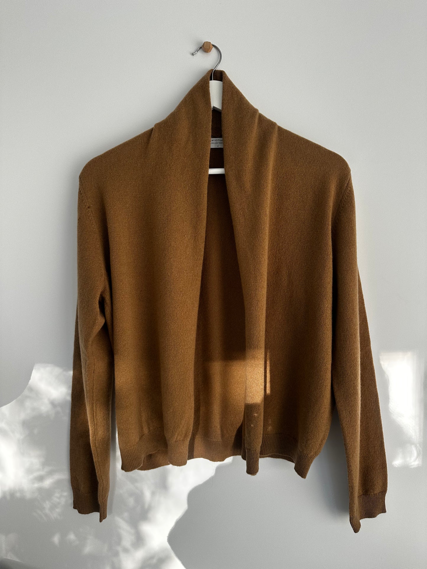 Blair Cashmere Seamless Open Cardigan -Camel