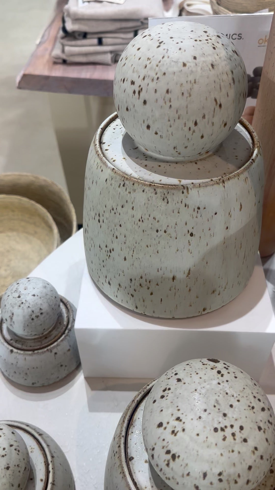 Alabaster White Stash Ceramic Jar Vessels : Small