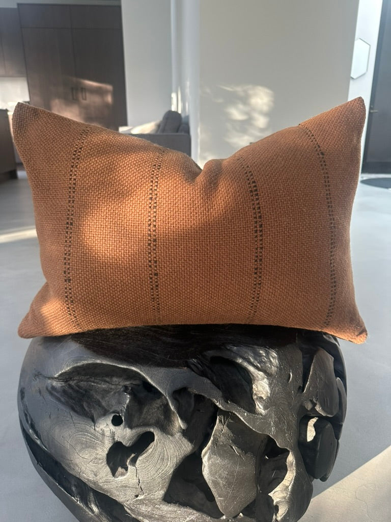 Makun Tobacco Lumbar Pillow from Treko Chile. 16'' x 24''
