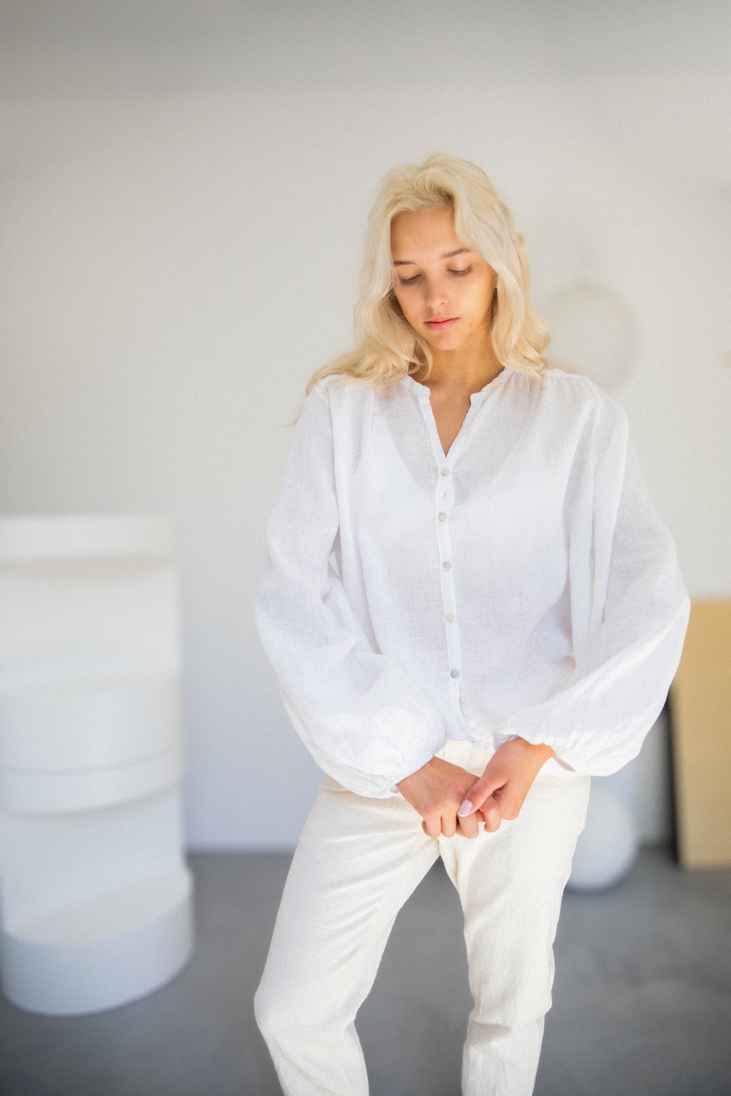 Lilia White Linen Bliss Blouse