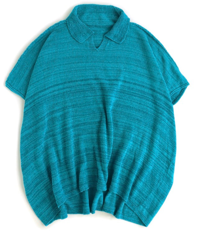 Knit Drape Polo top from Tamaki Niime