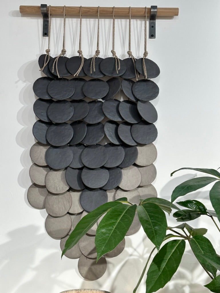 MQUAN Disc Wall Hanging Black & Grey, White Oak