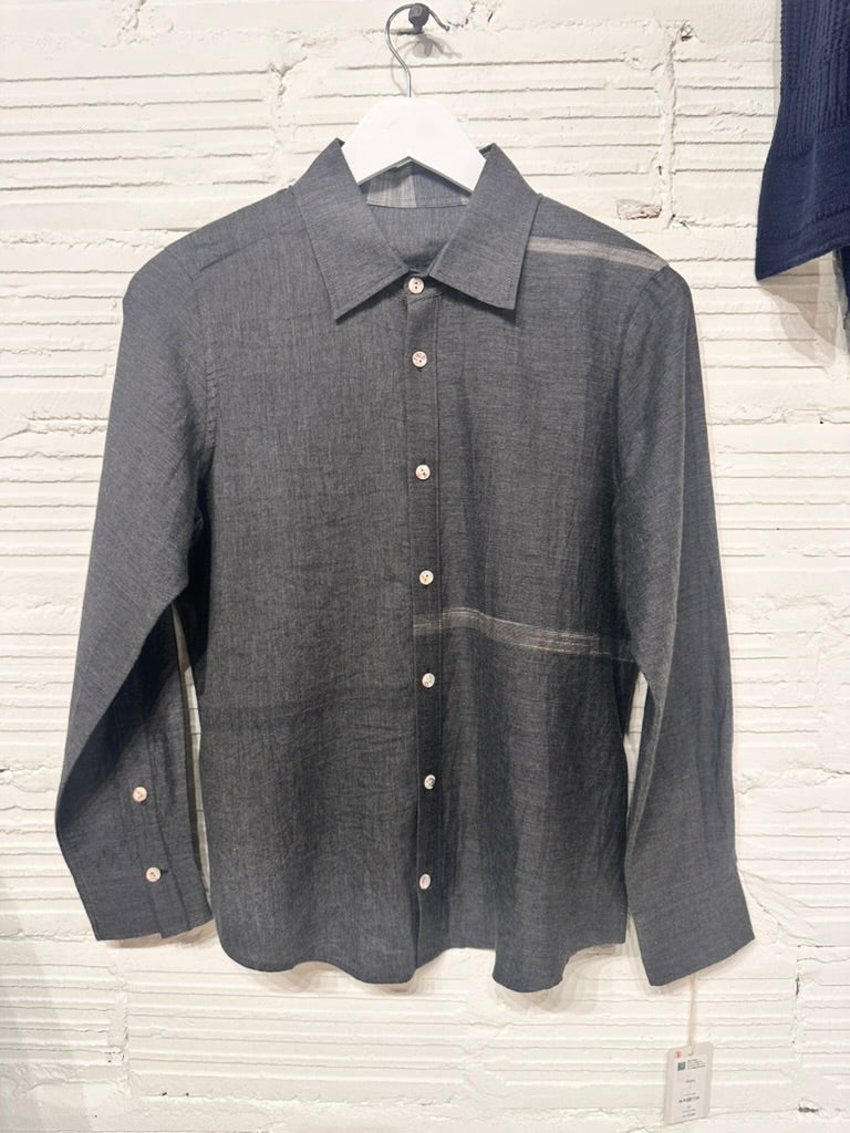 Button Down Shirt -Long Sleeve in Organic Cotton by Tamaki-Niime