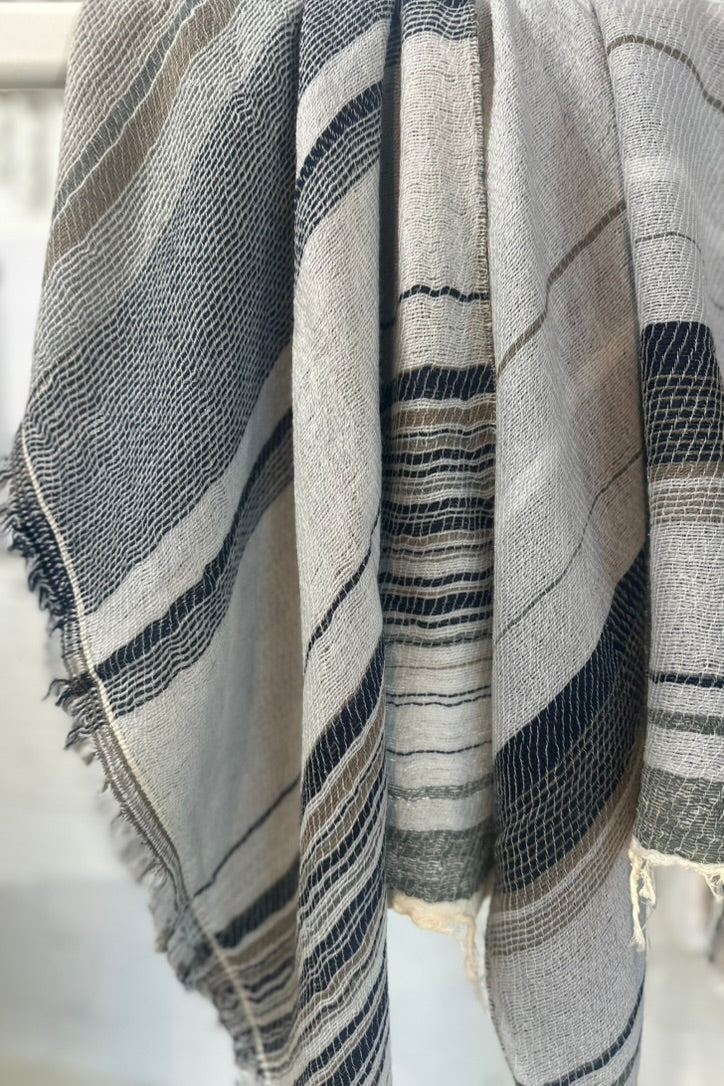 Roots Fluff shawl middle rectangular wool cotton and wool blend