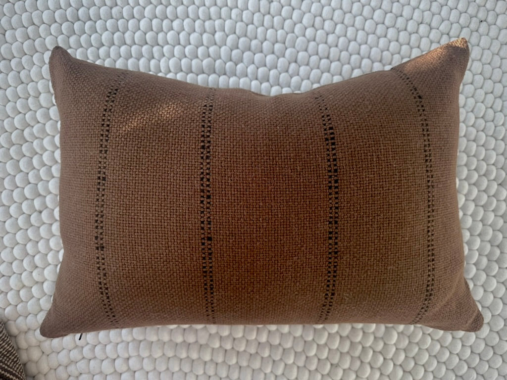 Makun Tobacco Lumbar Pillow from Treko Chile. 16'' x 24''