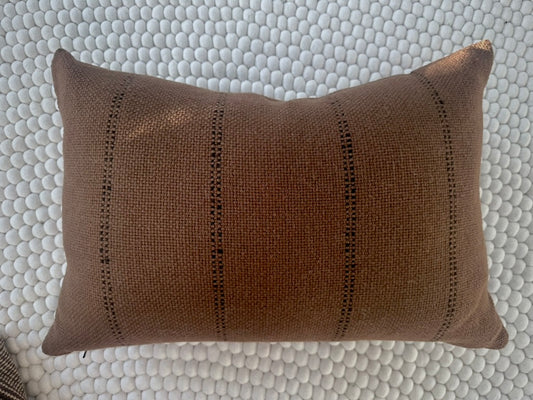 Makun Tobacco Lumbar Pillow from Treko Chile. 16'' x 24''