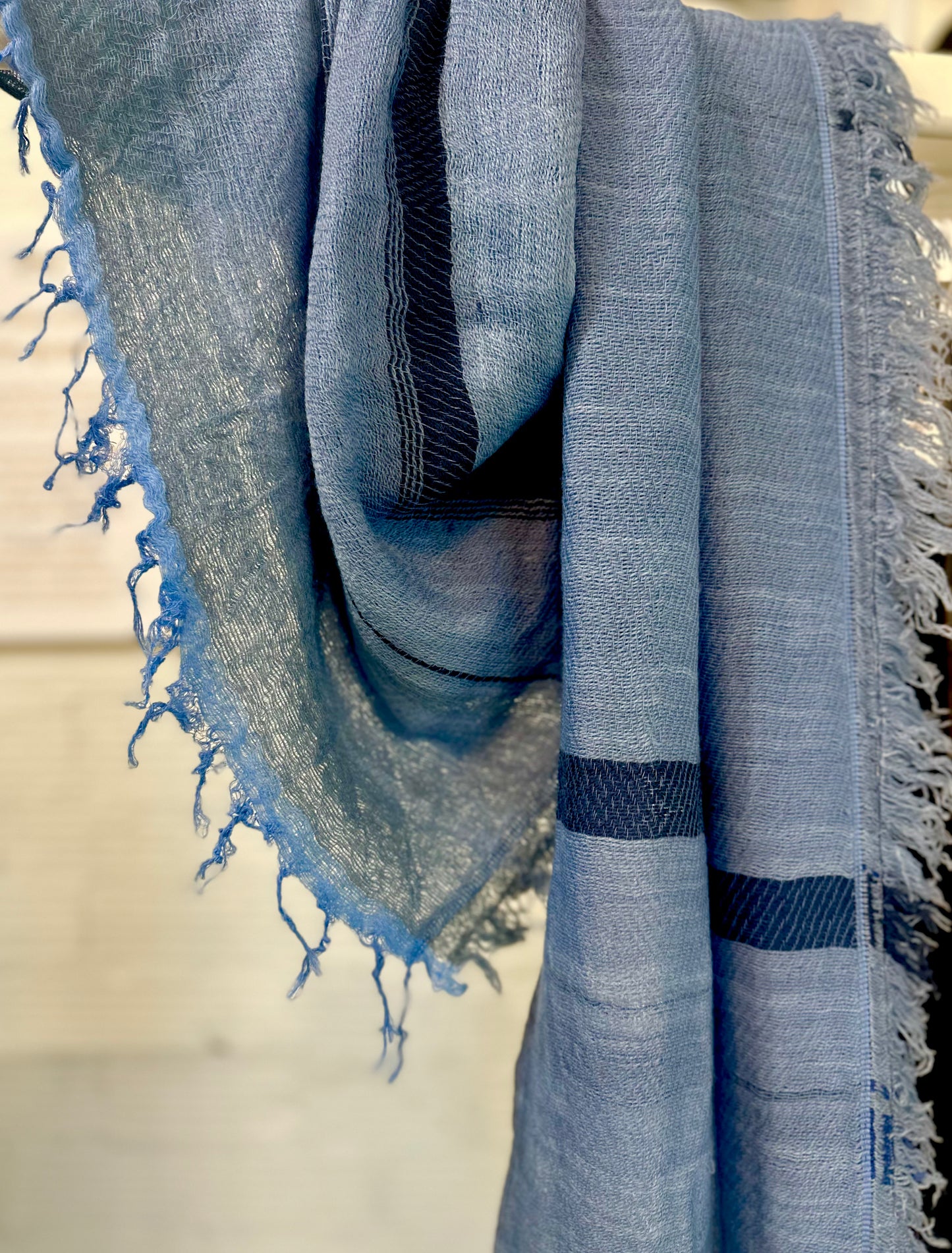 Roots Fluff shawl middle rectangular wool cotton and wool blend