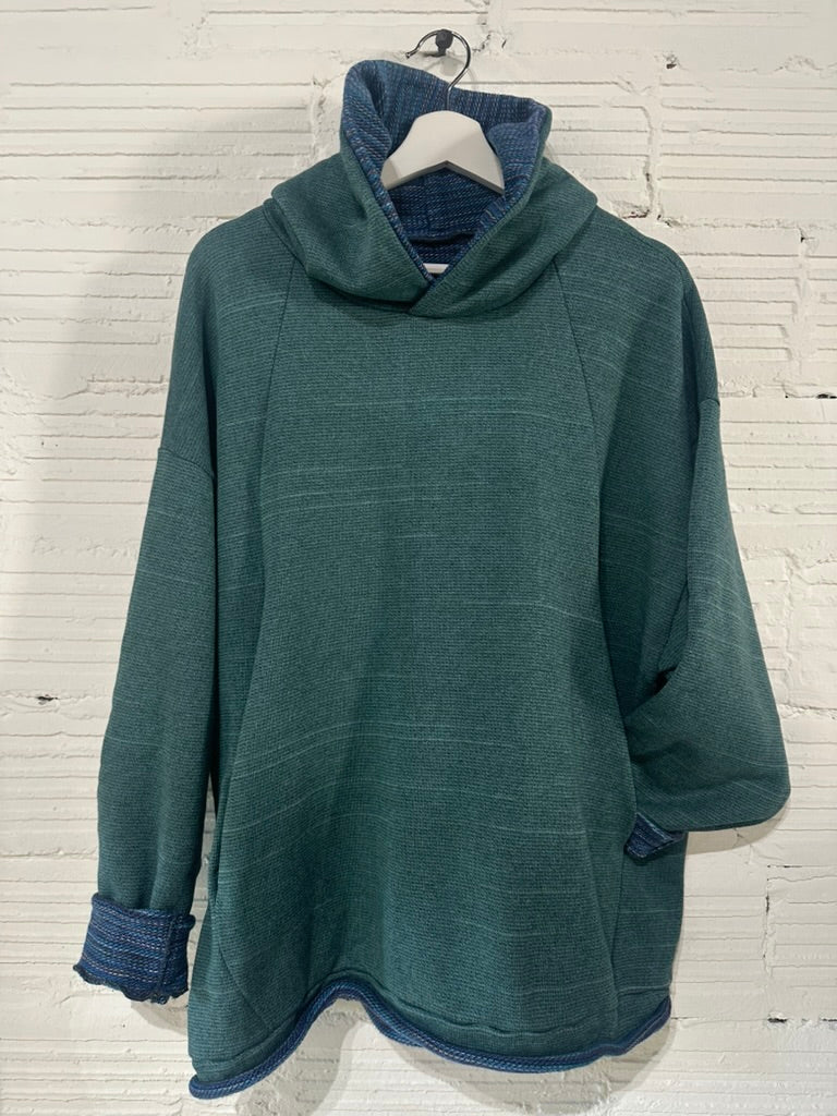 Tamaki Niime Dub Dub Pocket reversible hoodie in organic cotton from Japan