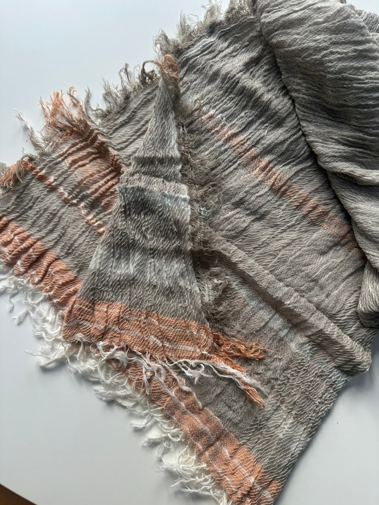 21'' x 70'' middle cotton gauze roots scarf from Japan