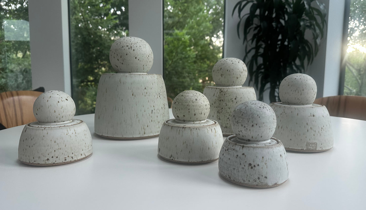 MH STUDIO - Alabaster White Stash Jars: XL