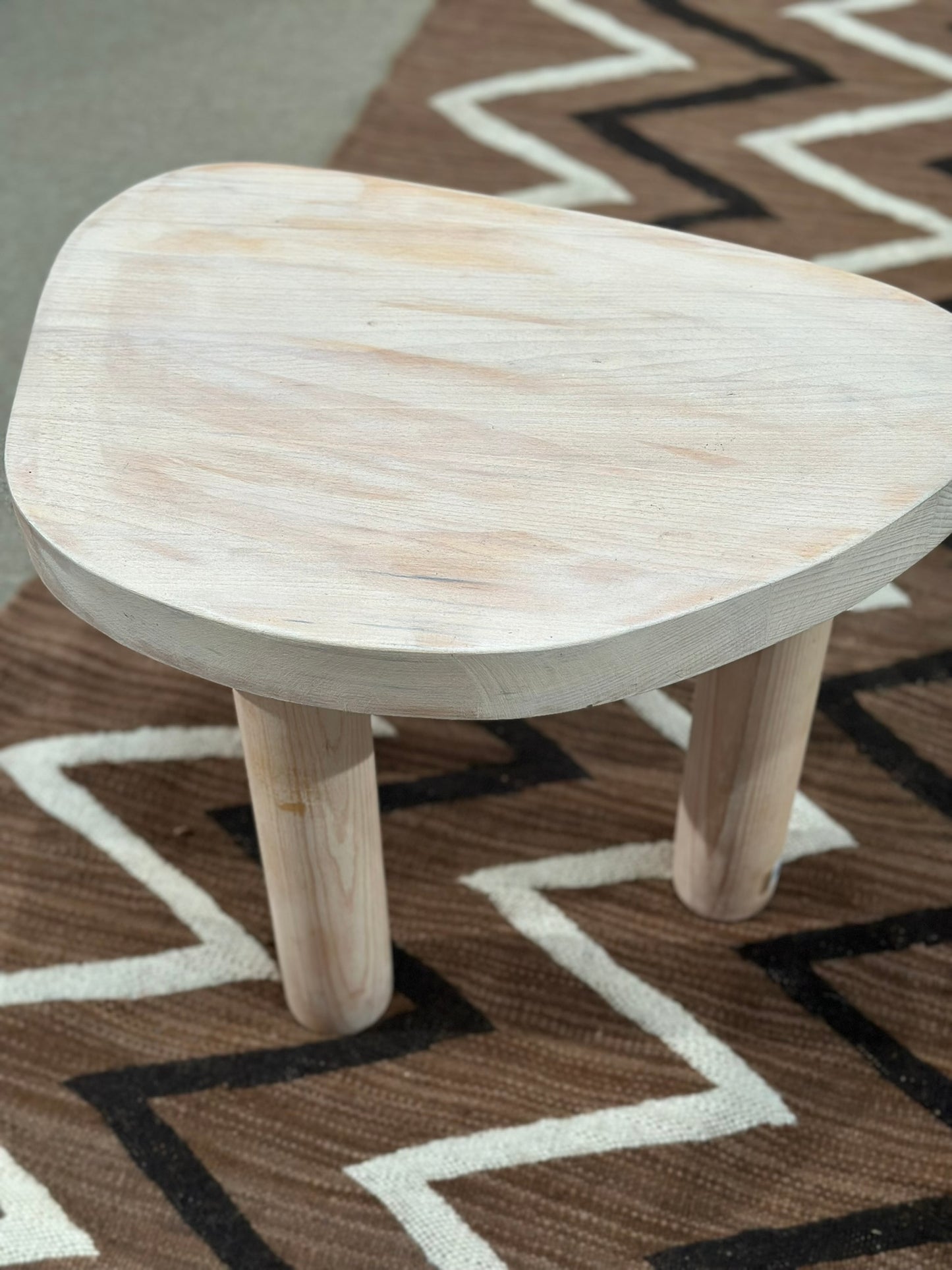 3 legged modern beechwood side table