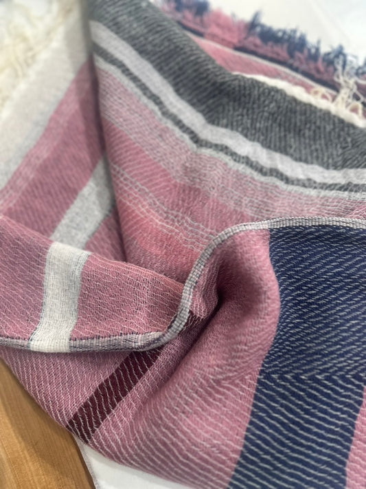 Middle Fluff Roots Square Shawl Cotton and Wool heaven