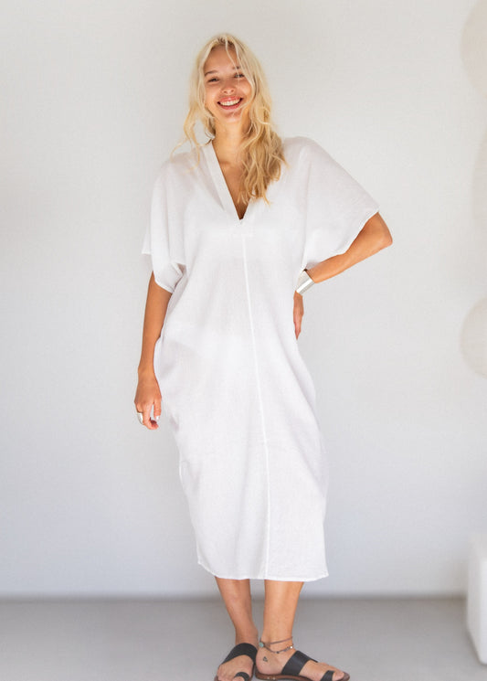 Esther Turkish Cotton Tunic-Chalk White
