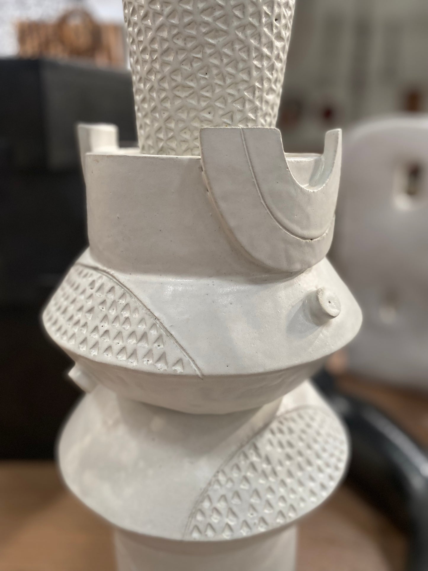 Futurist double oval tall planter vase by BZIPPY