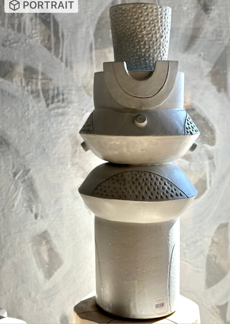 Futurist double oval tall planter vase by BZIPPY