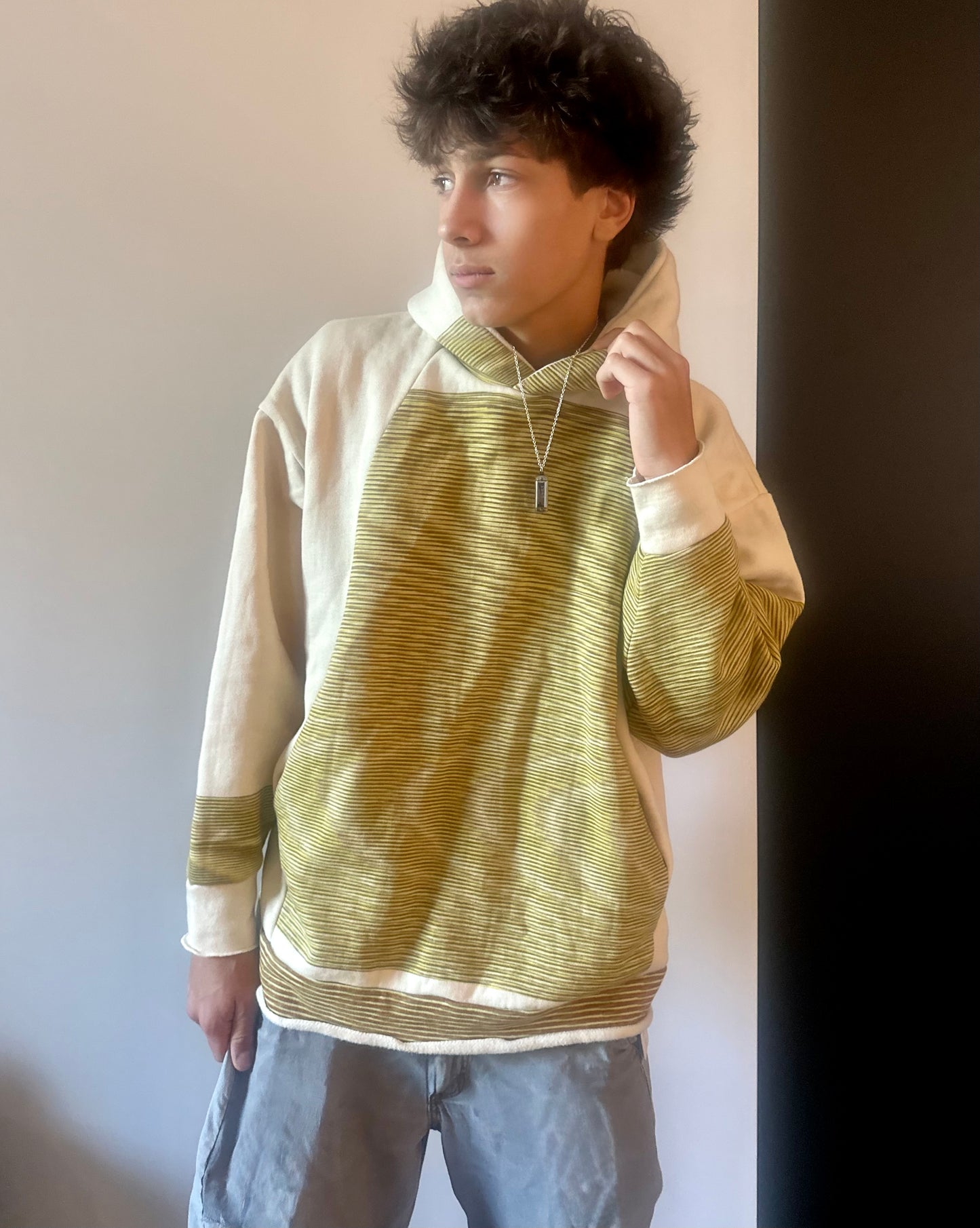 Tamaki Niime Dub Dub Pocket reversible hoodie in organic cotton from Japan