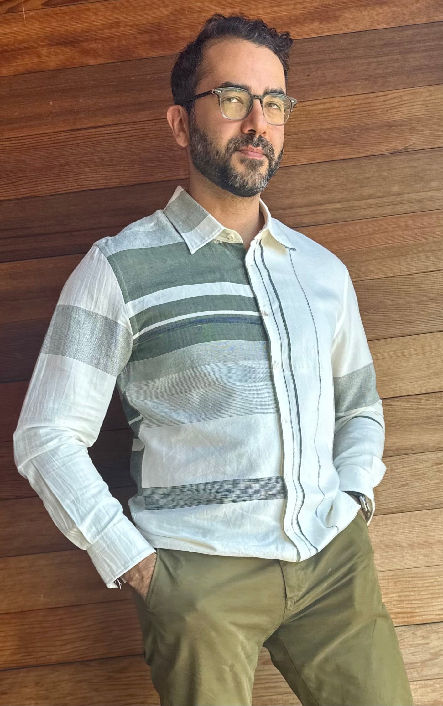 Button Down Shirt -Long Sleeve in Organic Cotton by Tamaki-Niime