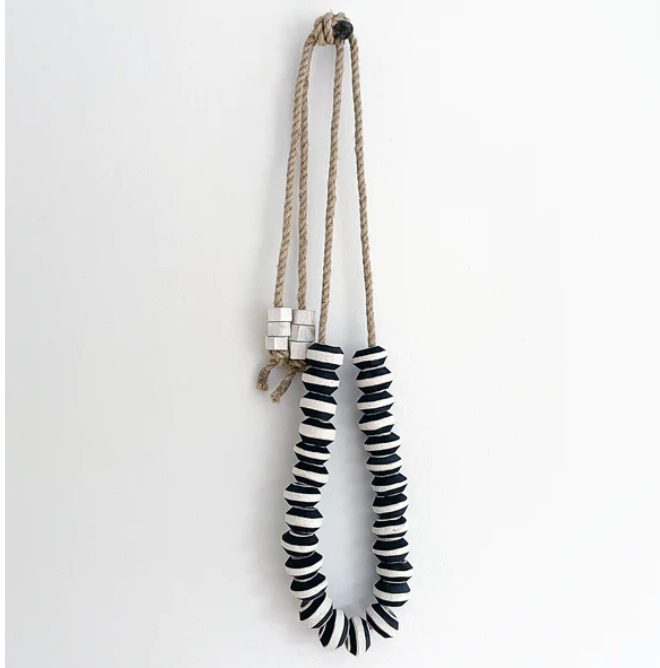 27 garland: indigo rings long pared beads