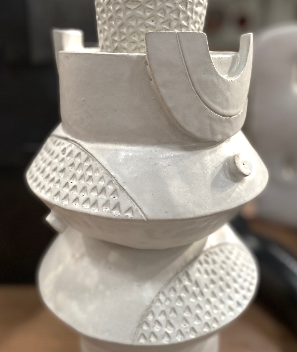 Futurist double oval tall planter vase by BZIPPY