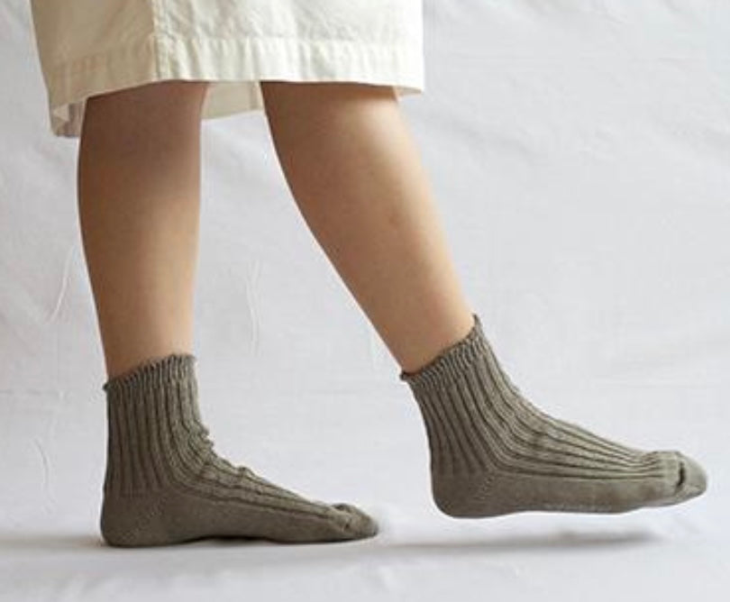 Linen ribbed sock from Japan
